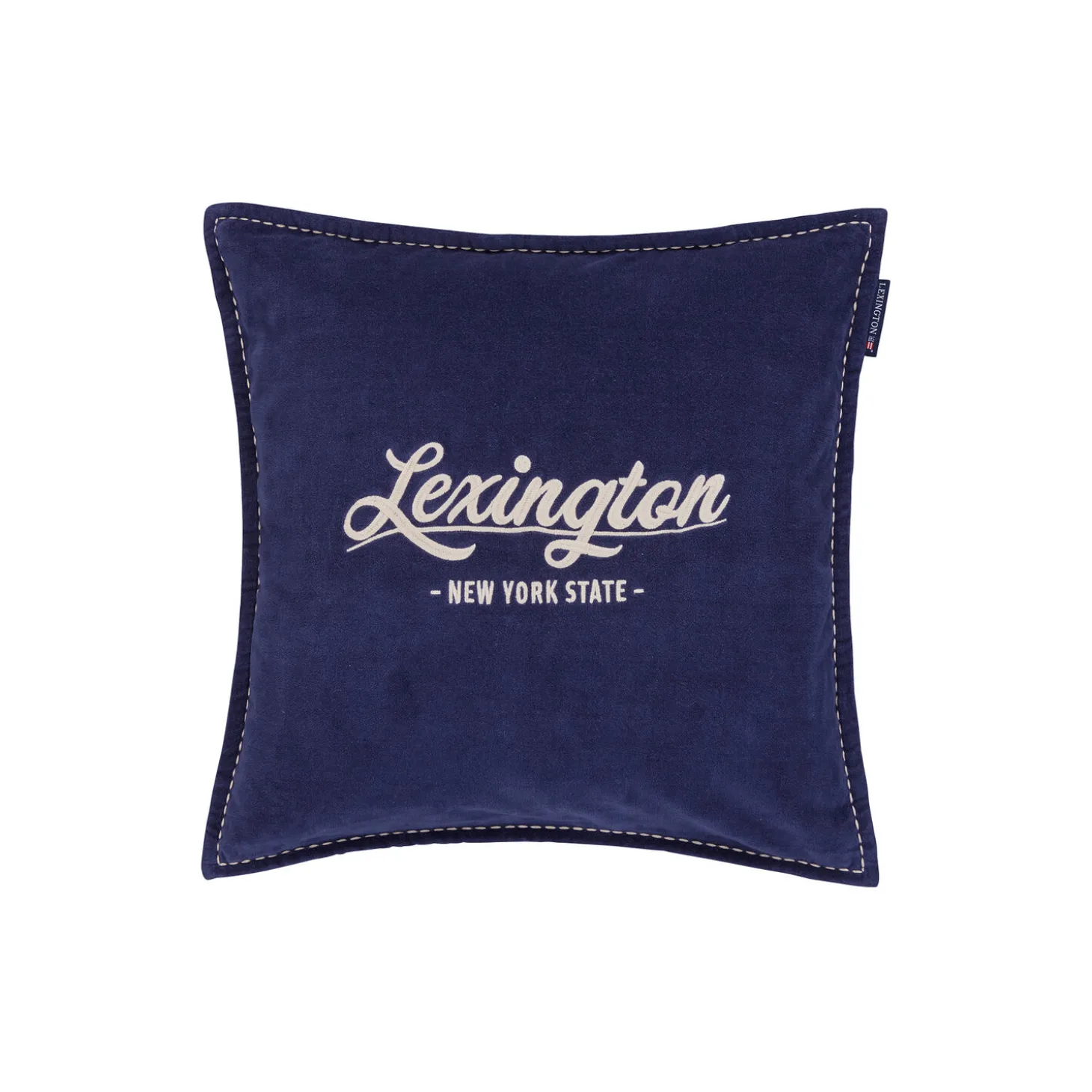 Logo Pillow Cover, dark blue/lt beige