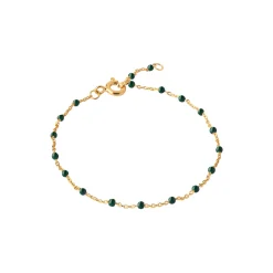 Lola armbånd, guld/petrol green