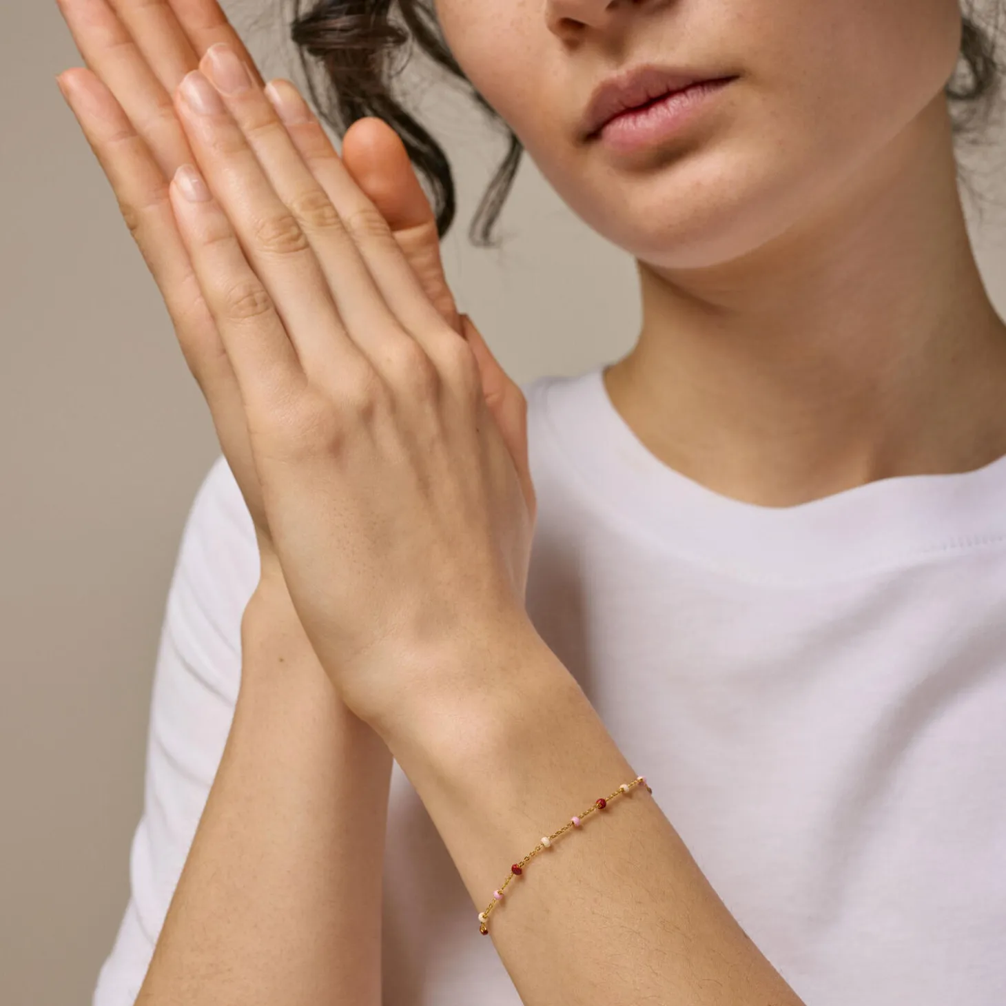 Lola armbånd, guld/rosie