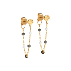 Lola øreringe, guld/salt n' pepper