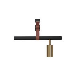 Long John 5 Spot Pendant Brown Leather, black/brass