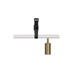 Long John 4 Spot Pendant Black Leather, white/brass