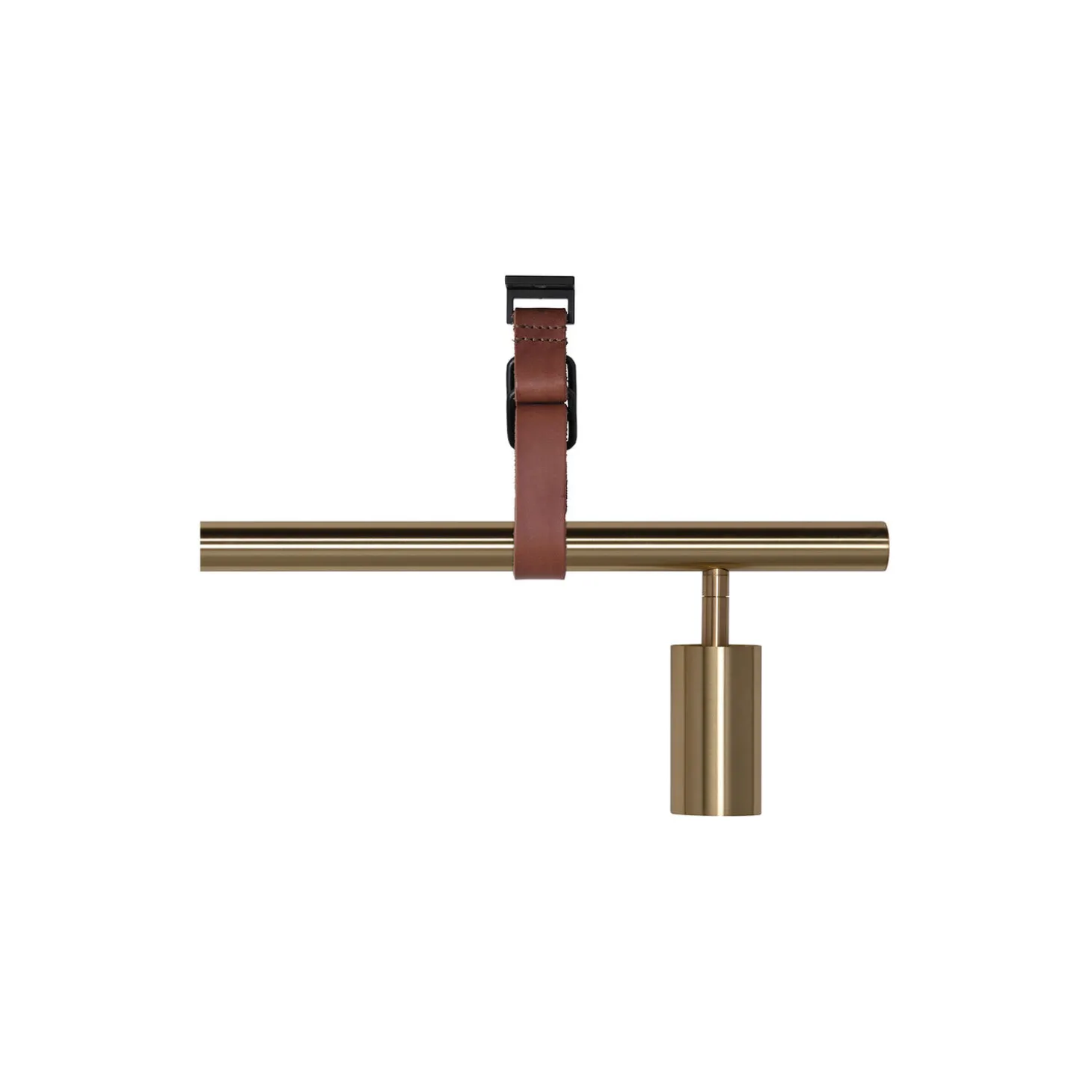 Long John 5 Spot Pendant Brown Leather, brass