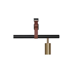 Long John 4 Spot Pendant Brown Leather, black/brass