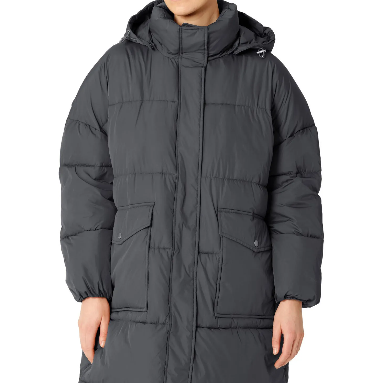 Long Padded Coat, ombre blue