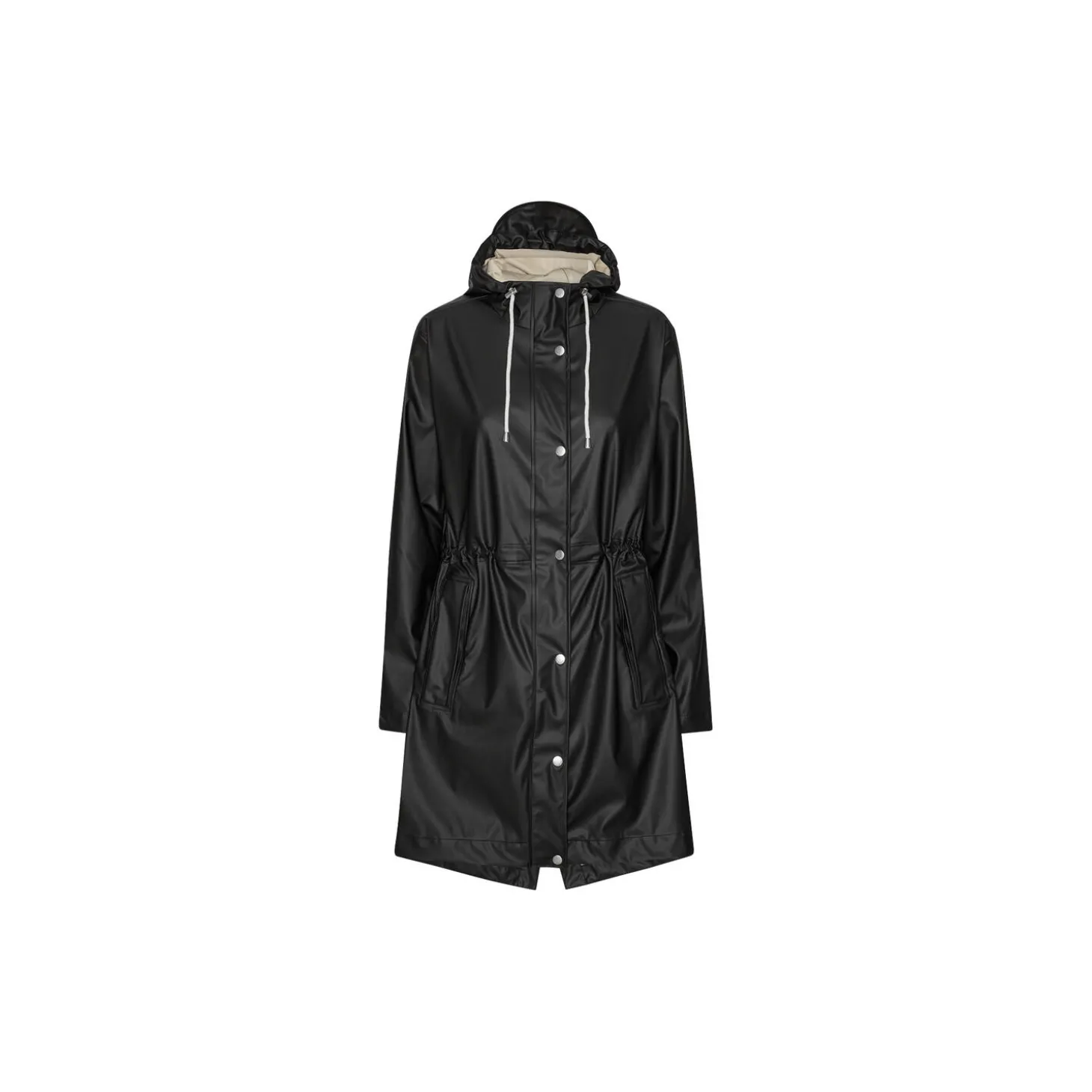 Long Parka Rain Jacket, black beauty