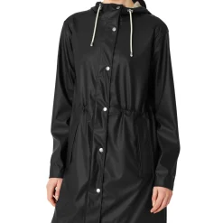 Long Parka Rain Jacket, black beauty