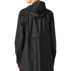 Long Parka Rain Jacket, black beauty