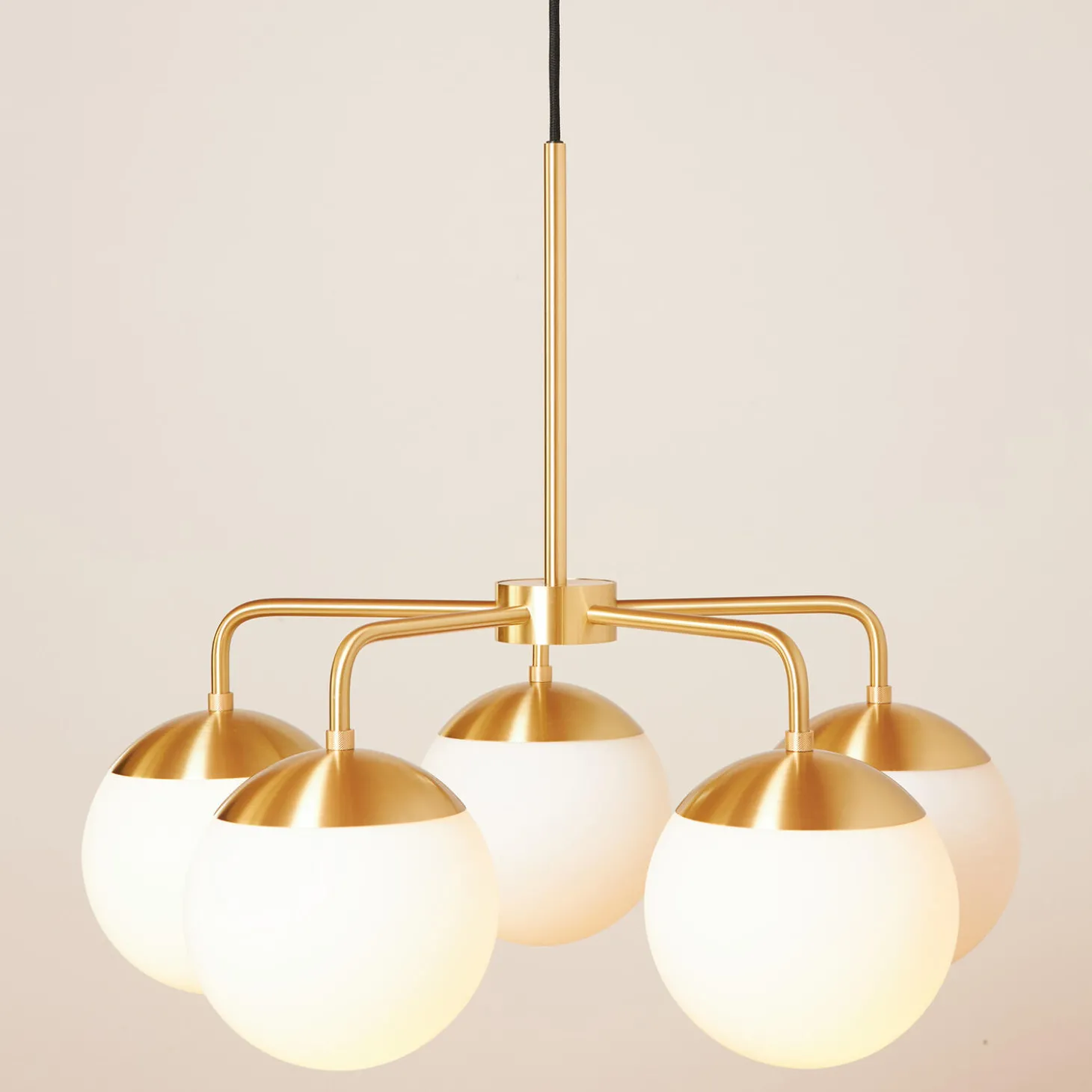 Lord 5 Chandelier, brass/opal