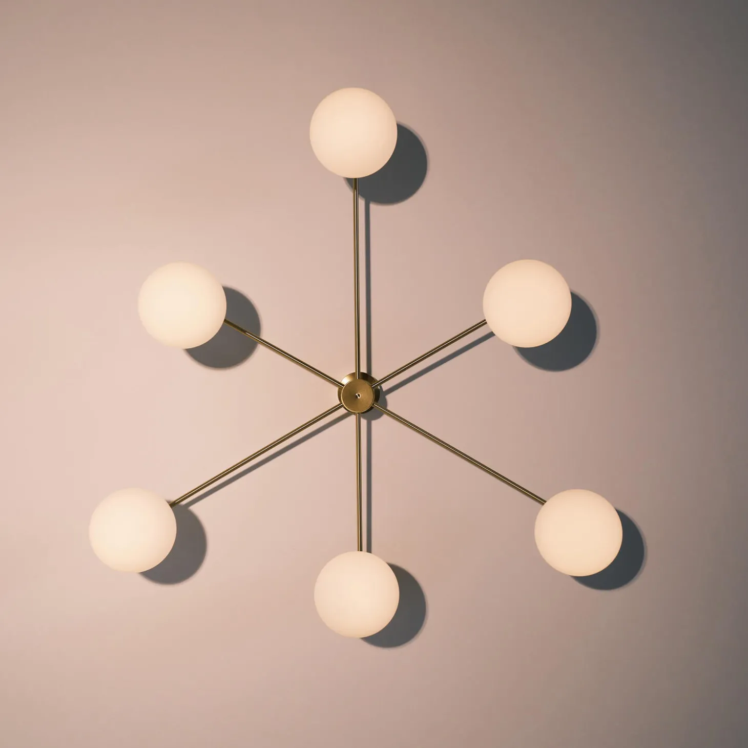 Lord Asymmetric Ceiling, brass/opal