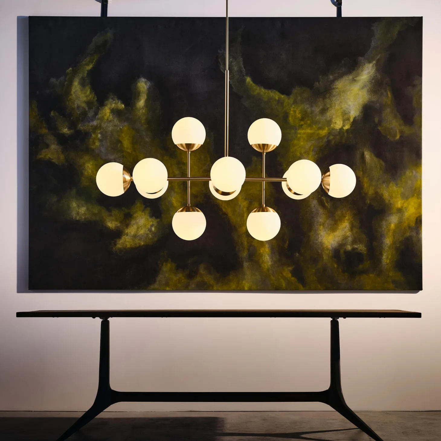 Lord Ballroom Lamp, brass/opal