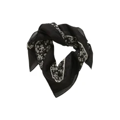 LouiPW Scarf, black mini flower