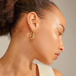 LOULIA Wavy Øreringe, gold plated