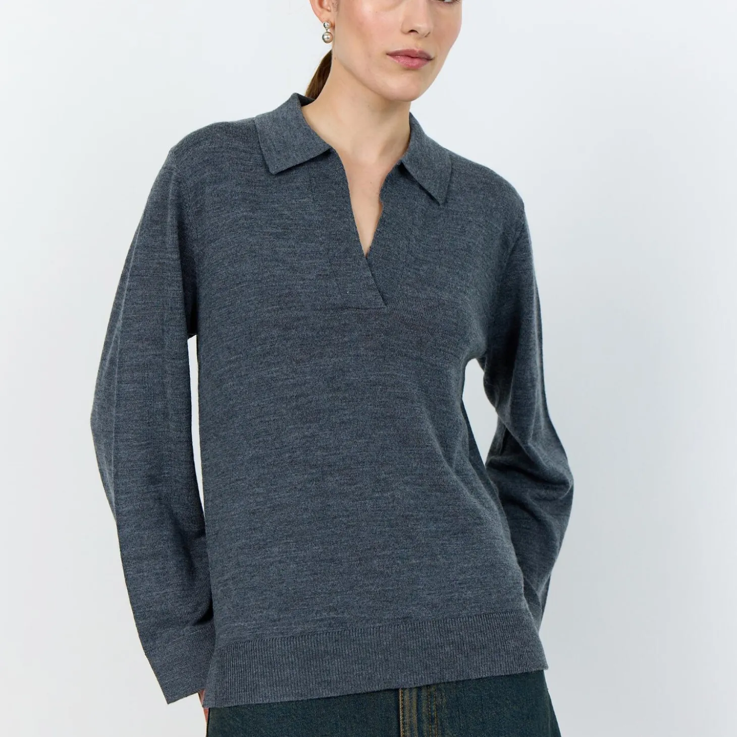 LR-ISMAILA 9 Pullover, dark grey melange
