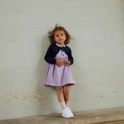 Lt. Knitted Bolero with Heart Button, navy