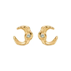 Lunar øreringe, forgyldt sølv