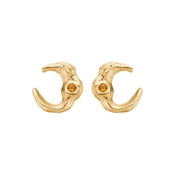 Lunar øreringe, forgyldt sølv