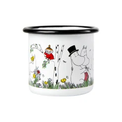 Lykkelig Familie emaljekrus, hvid