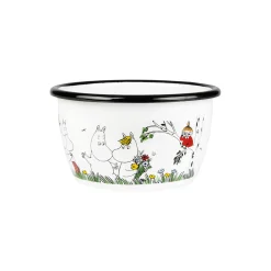 Lykkelig familie emaljeskål, hvid