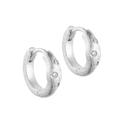 Lyra bred hoop ørering, sølvbelagt