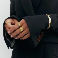 Lyra justerbar ring m. zirkoner, sølvbelagt