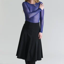 Magic stretch lang nederdel, black