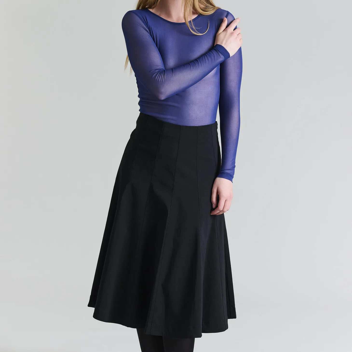 Magic stretch lang nederdel, black