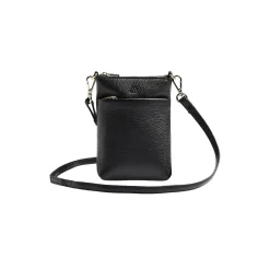 MaiaMBG Mini Cross. Bag Grain, black w/gold