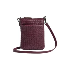 MaiaMBG Mini Crossbody Bag Weave, burgundy