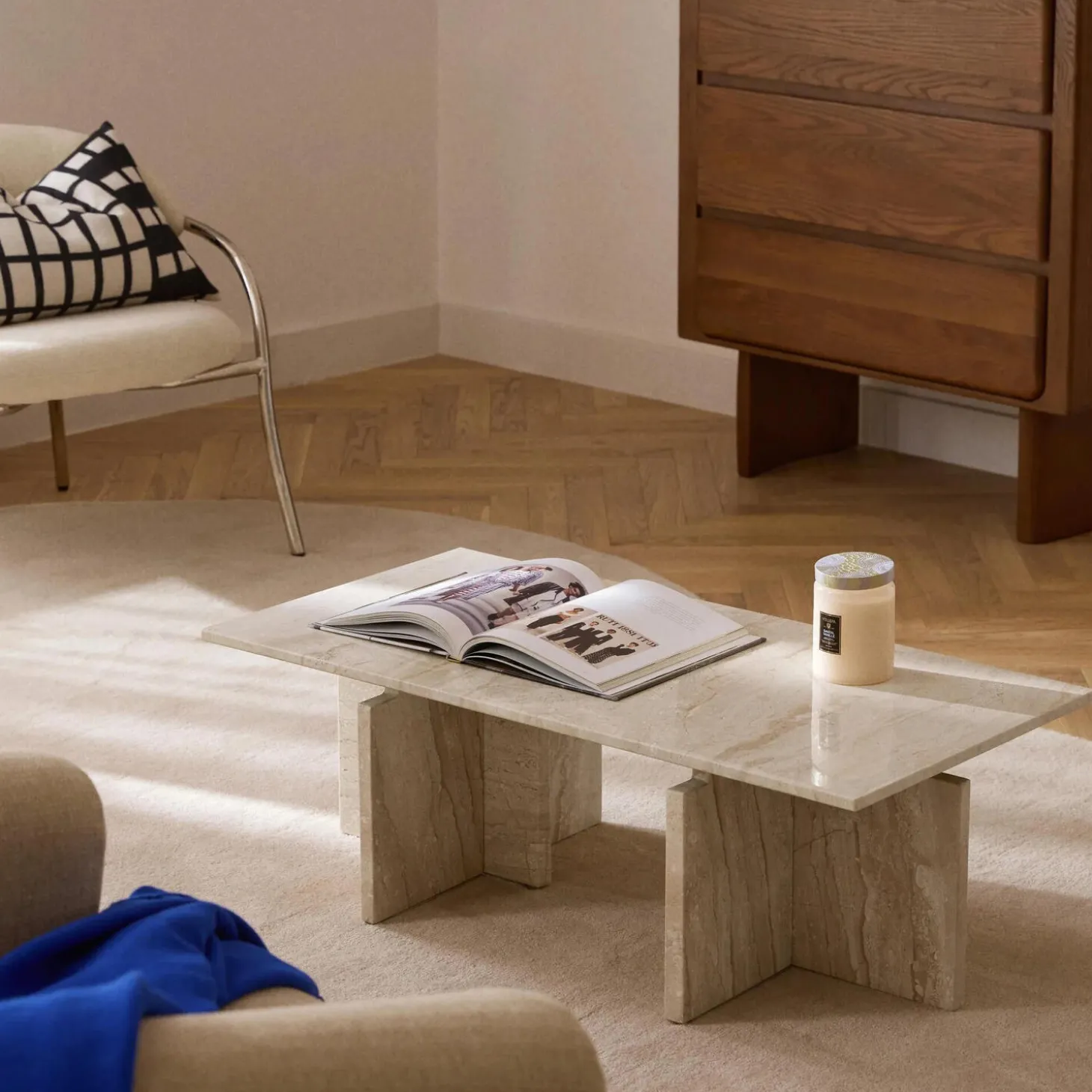 Marisa sofabord, travertin beige