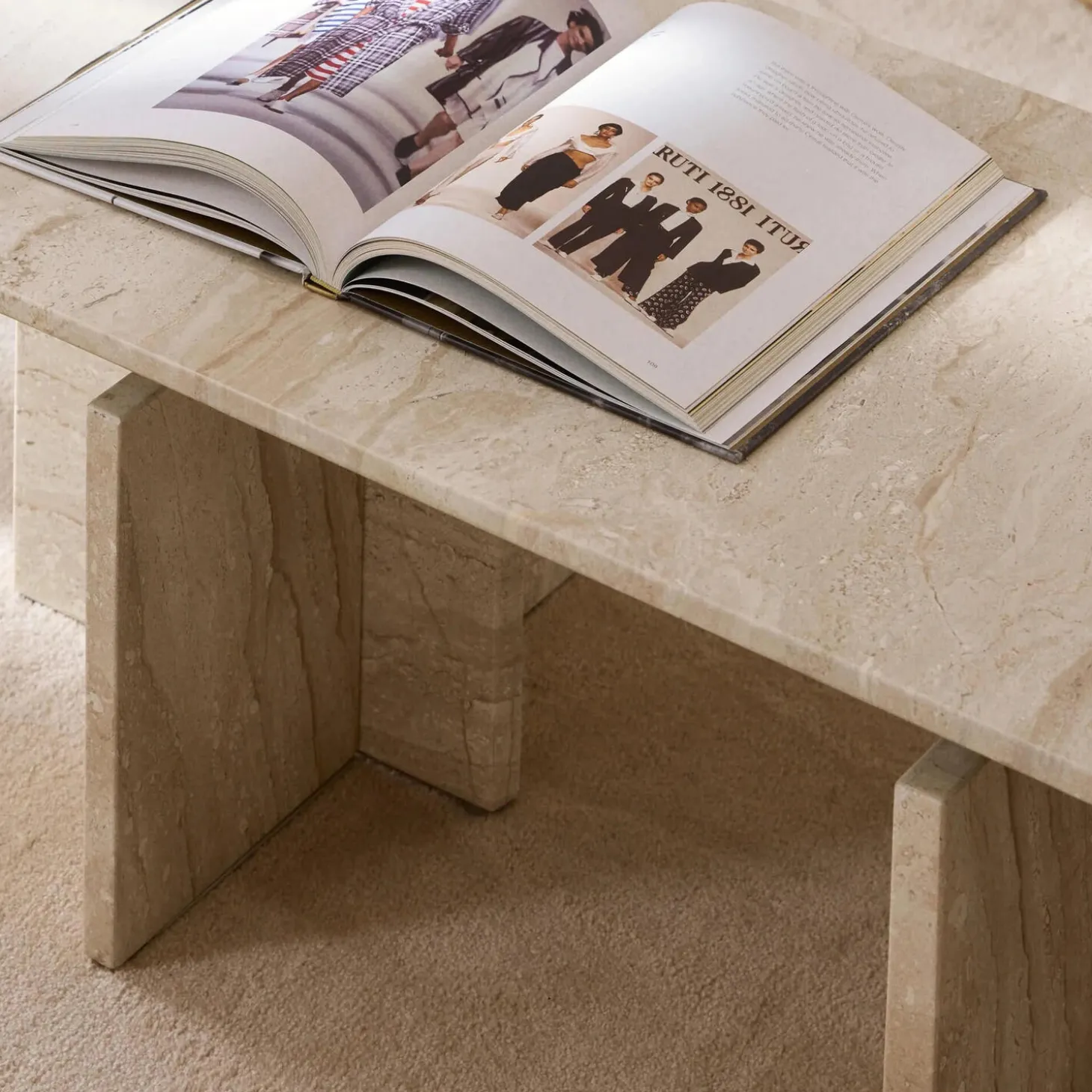 Marisa sofabord, travertin beige