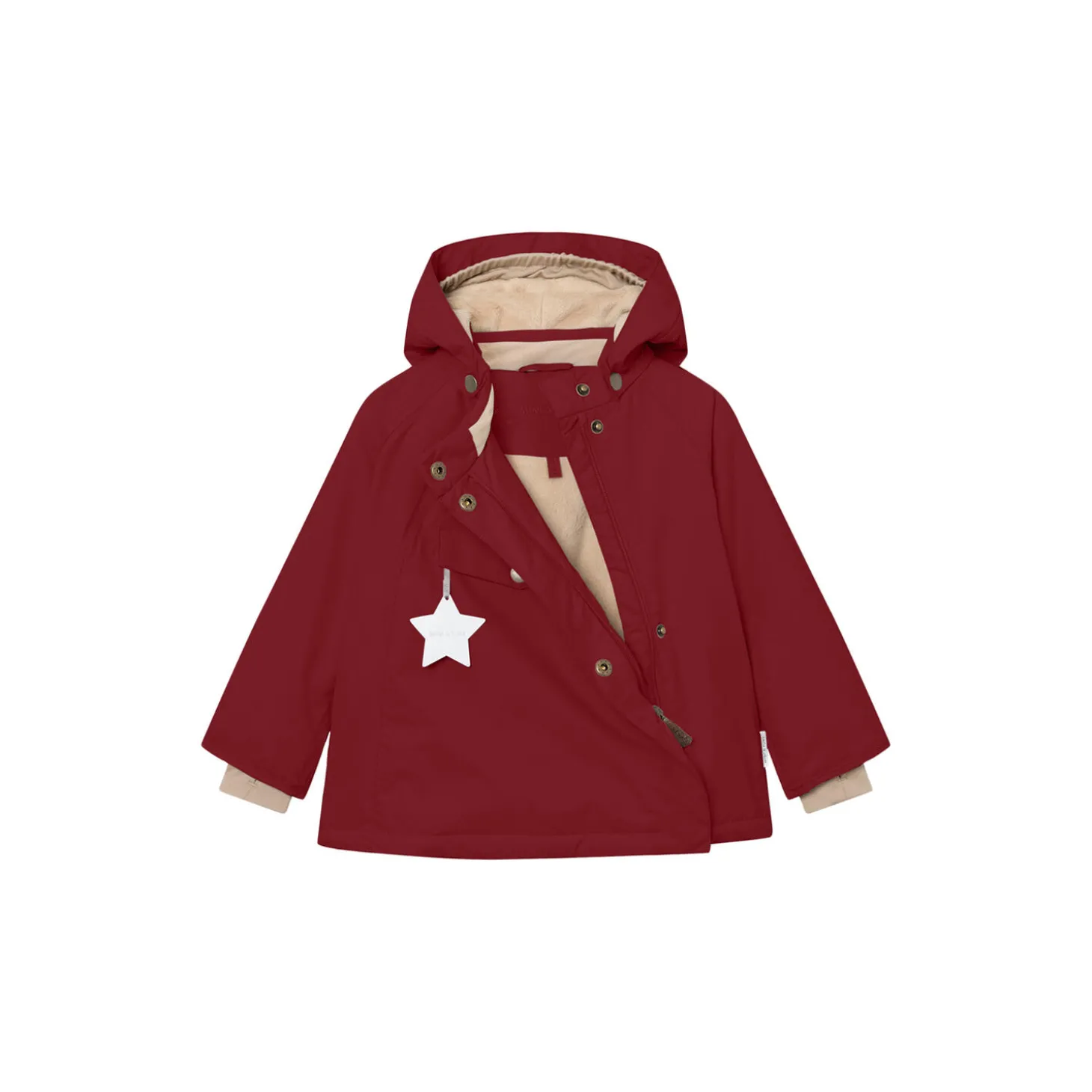 MATWANG Fleece Lined Winter Jacket, red merlot