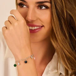 MAXINE armbånd, sølv/multi