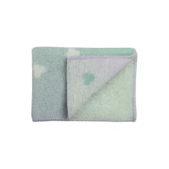 MELVIN Baby Size Throw, turquoise/lavender