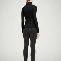 Merino Fine Rib Top Long Sleeve, black