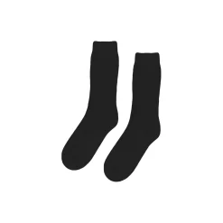 Merino Wool Blend Sock, deep black