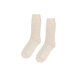 Merino Wool Blend Sock, ivory white