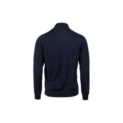 Merino Wool Zip Cardigan, navy