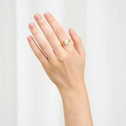 Mia ring m. zirkoner, sølvbelagt