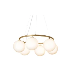Miira 6 Circular Pendant, brass/opal