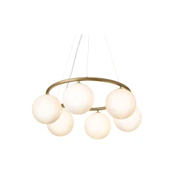 Miira 6 Circular Pendant, brass/opal
