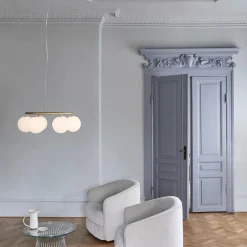 Miira 6 Circular Pendant, brass/opal