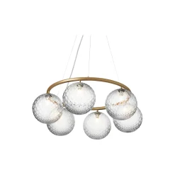 Miira 6 Circular Pendant, brass/optic clear