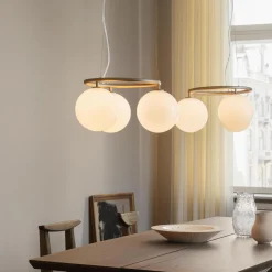 Miira 3 Circular Pendant, brass/opal