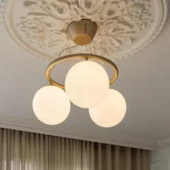 Miira 3 Circular Pendant, brass/opal