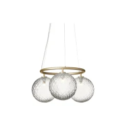Miira 3 Circular Pendant, brass/optic clear