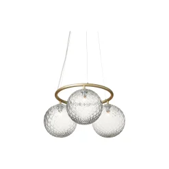 Miira 3 Circular Pendant, brass/optic clear
