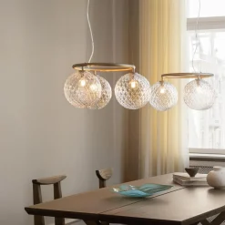 Miira 3 Circular Pendant, brass/optic clear