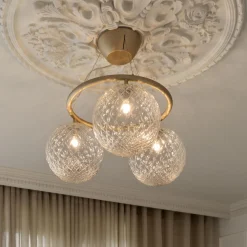 Miira 3 Circular Pendant, brass/optic clear