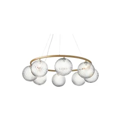 Miira 8 Circular Pendant, brass/optic clear